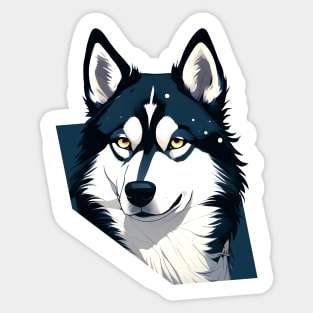 Siberian Husky design art 2 Sticker